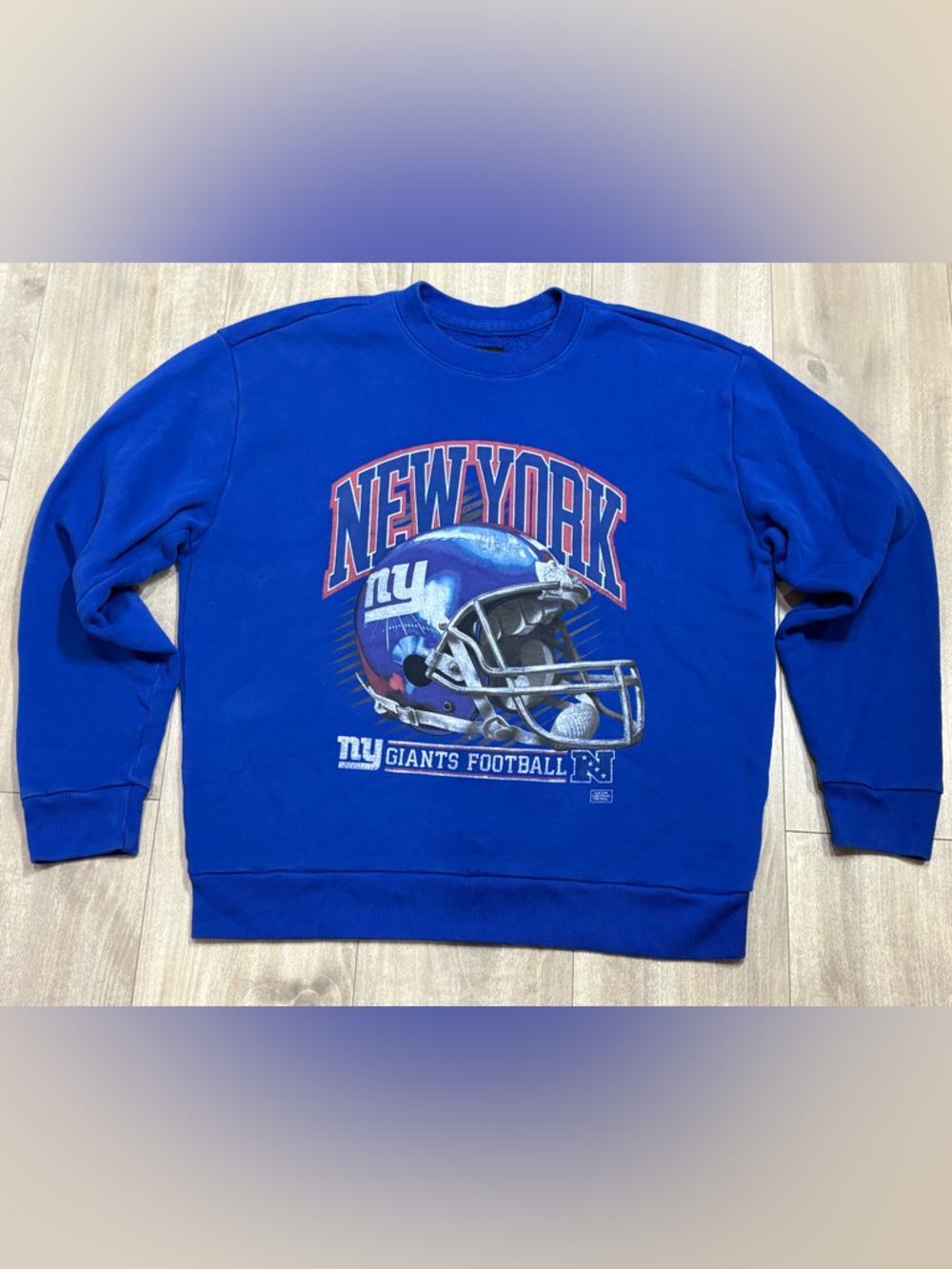 Abercrombie NFL New York Giants Royal Blue Crewneck Sweatshirt Size M